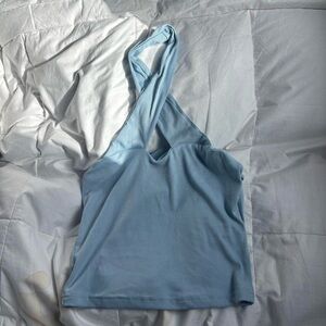 Light Blue Halter Neck Women's Top